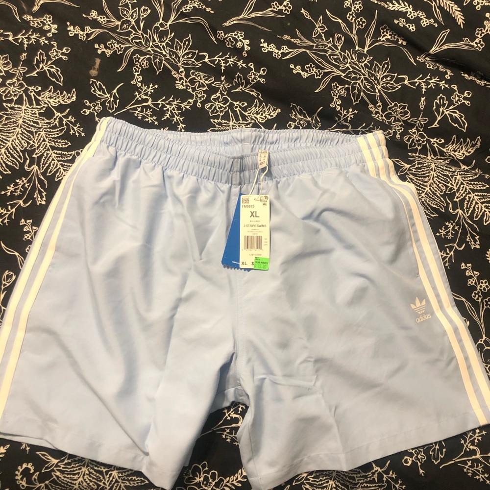 Adidas 3 Stripe Swim Trunks